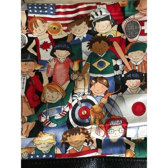 Olympic Games Shoulder Bag Zipper Shut World Athlete Illustrations - Picture 3 of 7